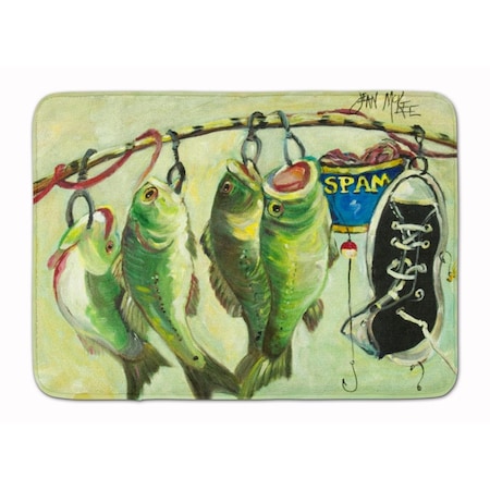 Carolines Treasures Recession Food Fish caught with Spam Machine Washable Memory Foam Mat JMK1113RUG